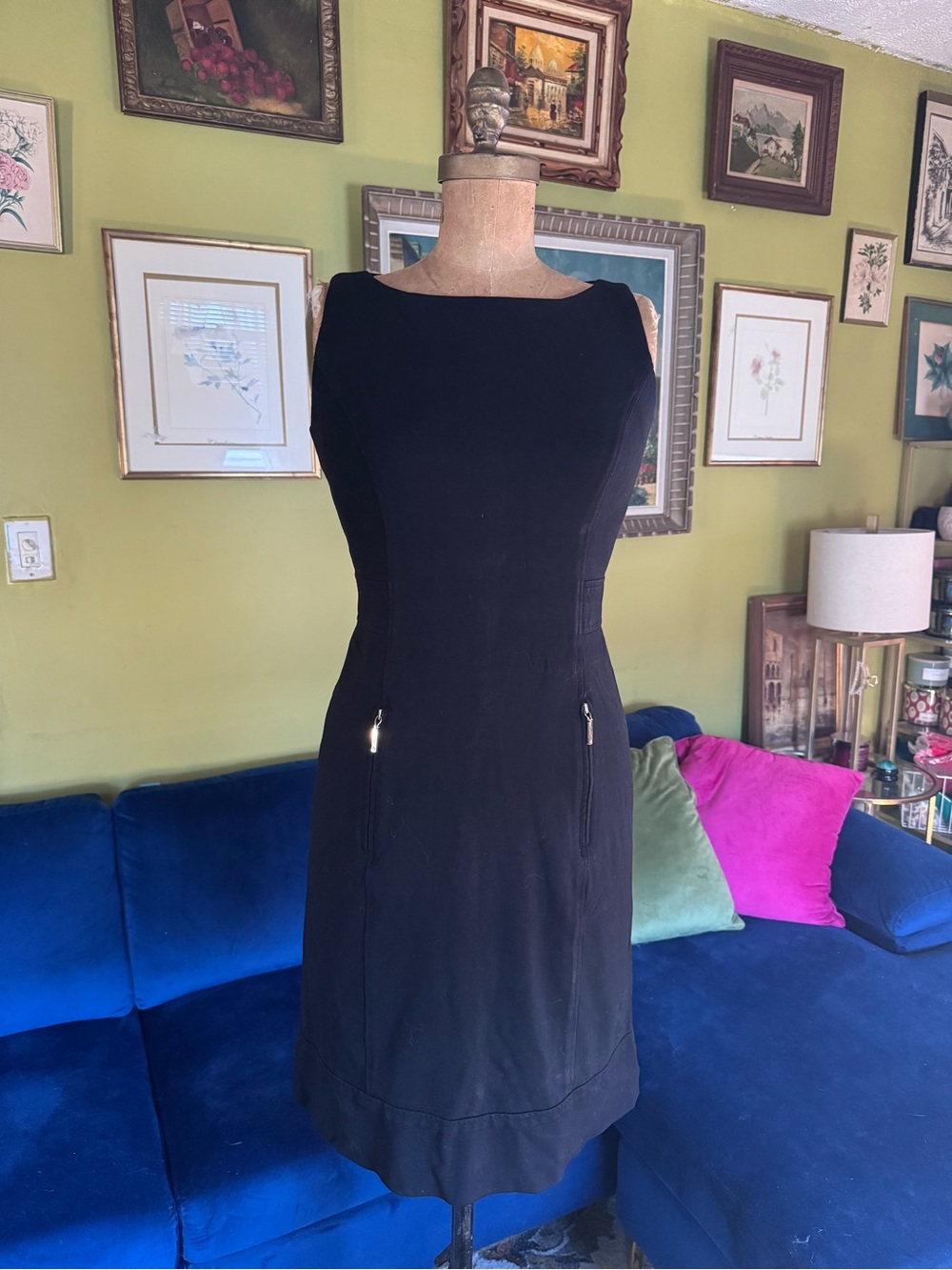 Lauren Ralph Lauren Black Sleeveless Midi  Dress